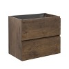 DOMETOUR Wall Mount Cabinet Without Basin, Walnut Color, With Two Drawers, Pre-Assembled - 2 of 4