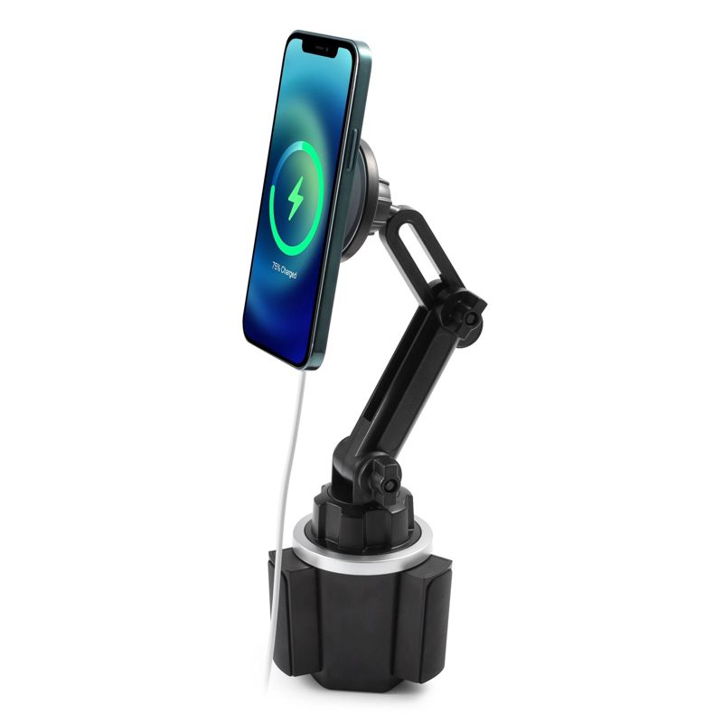 Insten Car Cup Phone Holder Compatible with Magsafe Charger Wireless Charging Pad, Long Adjustable Mount Cradle, 4 of 7