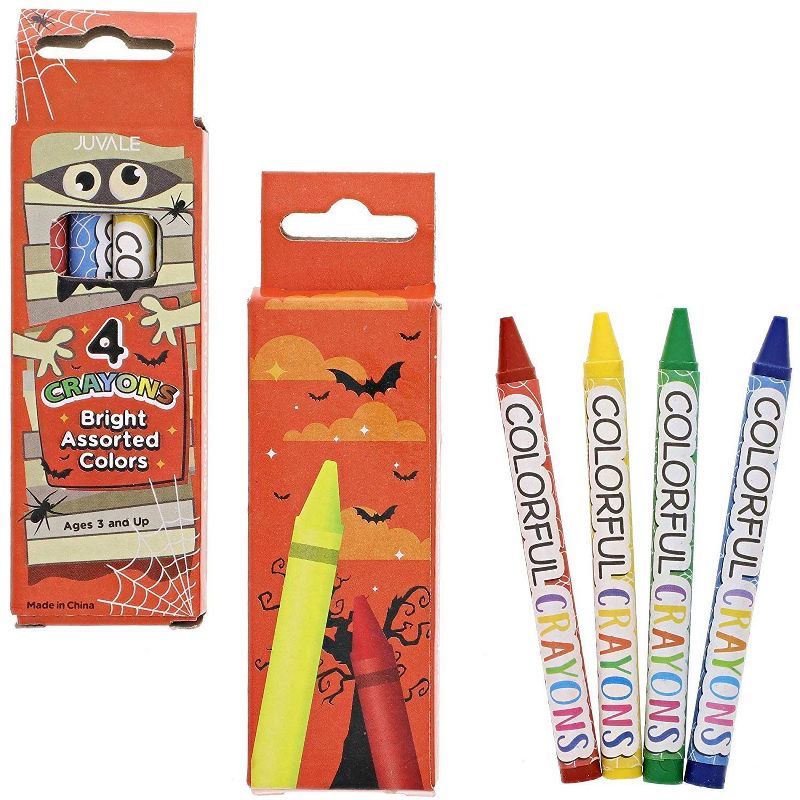 Juvale 30 Pack Halloween Crayons for Kids, Party Favors, Mummy Design (4 Colors), 2 of 7