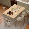Rolling Kitchen Island Cart with Power Outlet & Drop Leaf, Kitchen Storage Cabinet on Wheels with 3 Drawers, Spice Rack & Towel Rack - 4 of 4