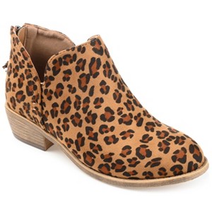 Journee Collection Womens Livvy Back Heel Zip Stacked Heel Booties - 1 of 4