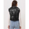 Allegra K Women's Lightweight Cropped Quilted Padded Zip Up Sleeveless Puffer Vest - 4 of 4
