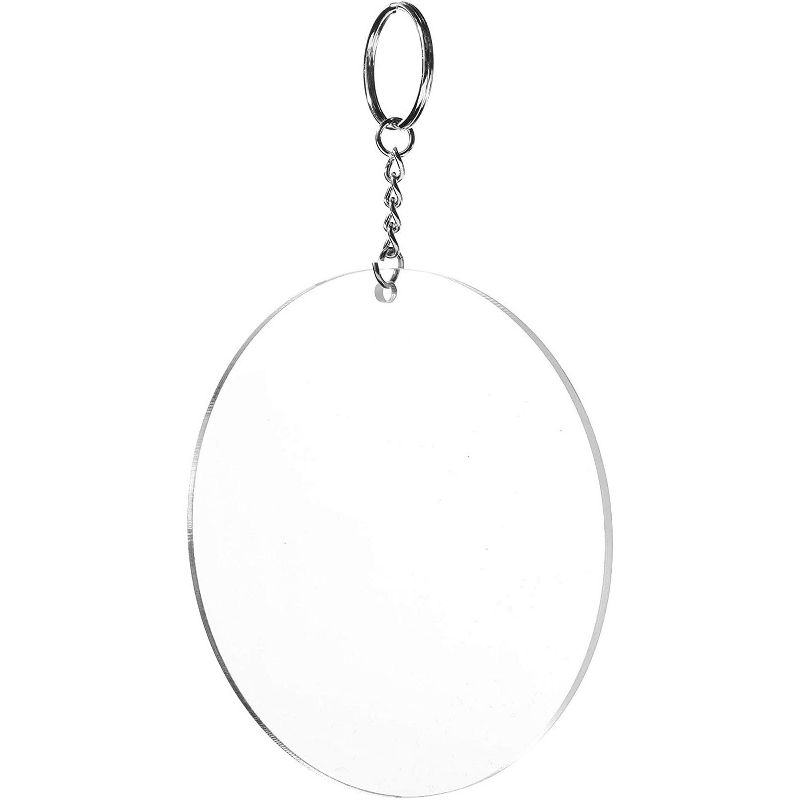 Bright Creations 20-Pack Round Clear Acrylic Keychains for Gift Bags, Arts and Crafts, 4 In, 2 of 4