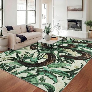 Nasitip Floral Serpent Design Area Rug for Bedroom, Living Room - 1 of 4