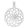 Black Bow Jewelry 14k White Gold Scalloped Ornate Pendant, 38mm (1 1/2 inch) - 3 of 4