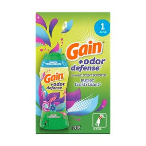 Gain + Odor Defense In-Wash Scent Booster, Super Fresh Blast Scent, 1 Use CTN, HE Compatible - 1 of 4