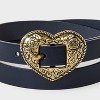Girls' Western Heart Buckle Belt - art class™ Black/Gold - 3 of 3