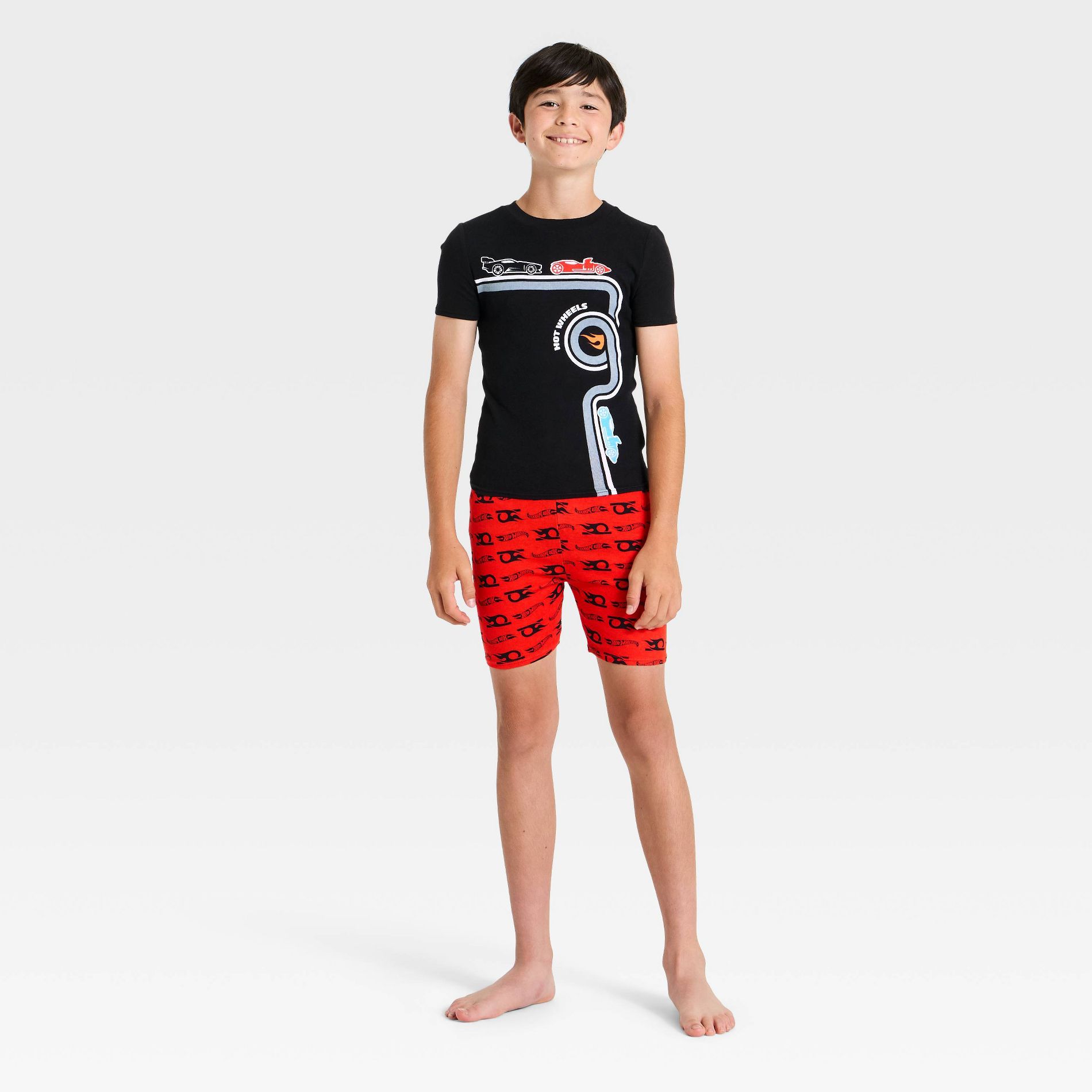 Boys' 4pc Hot Wheels Snug Fit Pajama Set - Black 6