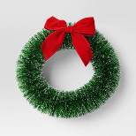 9" Flocked Bottle Brush Sisal Mini Artificial Christmas Wreath - Wondershop™