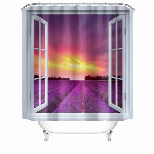 Lavender Outside The Window Shower Curtains for Bathroom Waterproof Fabric Bath Curtain Durable Soft Stylish Bathroom Decor 72x72 Inch - 1 of 1