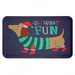 Stupell Industries Whimsical Oh What Fun Dog Printed Anti-Fatigue Floor Mat, design by Andrea Jasid Grassi, 30"x18" - 1 of 4