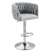 Resenkos Counter Bar Stools, Counter Stool,360�� Fabric cover Swivel Bar Stools Set of 2 with Woven Back & Footrest(Gray) - 4 of 4