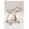 Kings Brand Furniture - Rolling Bar Serving Cart on Lockable Wheels with Wine Rack Holders - Metal Gold - 3 of 3