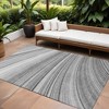 Gray Silver And Ivory Abstract Washable Indoor Outdoor Area Rug - 2 of 4