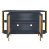NicBex Buffet Cabinet with Storage Elegant 2-door Curved Sideboard Cabinet with Gold Trim and Woven Rattan Doors for Dining Room, Living Room - 4 of 4