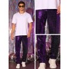 INSPIRE CHIC Men's Party Disco Shiny Sparkly Straight Leg Sequins Pants - 4 of 4