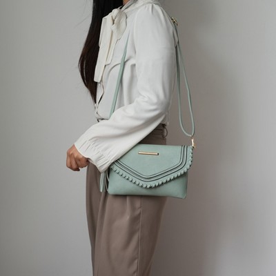 MKF Collection Envelope Crossbody Bag Braided Tassel, Remi | MKF Collection by Mia K - Seafoam — фото 3