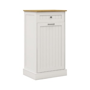 Sevobal Utility Storage Cabinets, Closed Cabinet with Flip Drawer, Large Capacity for Living Room Kitchen Hallway, White, 19.68"*3.62"*35.42" - 1 of 4