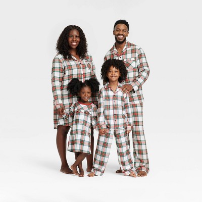Holiday Cream Tartan Plaid Flannel Matching Family Pajamas Collection - Wondershop™
