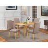 HomeStock 5-Pc Natural Oak Finish Solid Wood Top - Dining Room Set - Seats 4 - 2 of 4