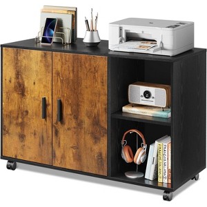 Office Storage Cabinet with Doors and Shelves, Lateral Printer Stand for Office Supplies and File Storage, Filing Cabinet for Home Office - 1 of 1