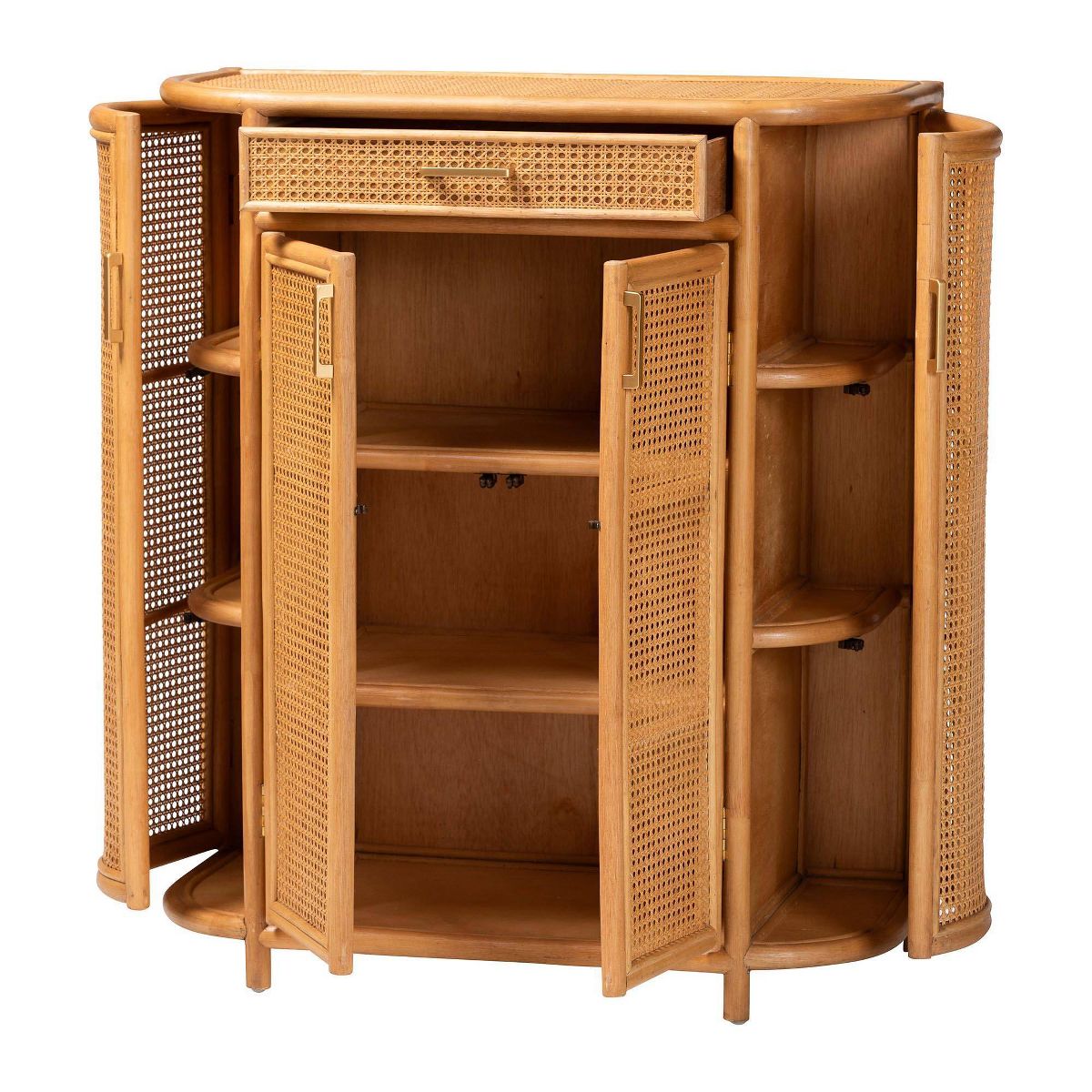 bali & pari Mckenna Natural Rattan Storage Cabinet Light Honey/Gold - thumbnail 2