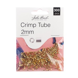 John Bead Must Have Findings Metal Gold 2mm Crimp Tubes for Jewelry Making Findings, 300 Pieces - 1 of 4