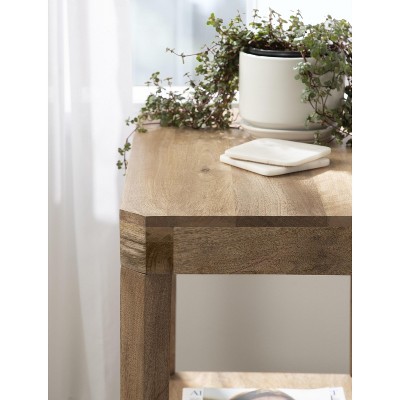 Natural Mango Wood Two-Tier Side Table