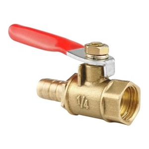 LAIZE Pneumatic Hose Connector Copper Ball Valve, Specification:Inside 2-Barb 8mm - 1 of 4