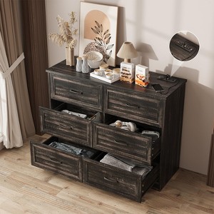 6 Drawer Wide Dressers Organizer with Charging Station - 1 of 4
