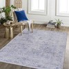 NAYSAYE Washable Area Rug 5' x 8' Soft Low Pile Machine Washable Non Slip Carpet for Living Room Bedroom Home Decor, Blue and Cream - 3 of 4