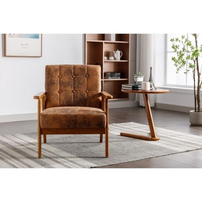 CAVINAS Upholstered Accent Chair with Armrest,Modern Arm Chairs with Feet for Bedroom,Reading Room