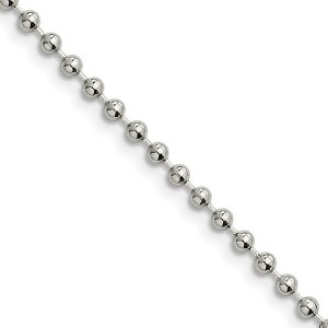 Black Bow Jewelry 3mm Stainless Steel Beaded Chain Necklace - 1 of 4