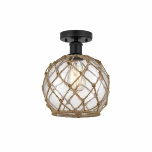 Farmhouse Rope - 1 Light Semi-Flush Mount In Industrial Style-10.75 Inches Tall and 8 Inches Wide - 1 of 1