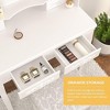 Vanity Table Set with 4 Drawer, Makeup Dressing Table w/Cushioned Stool - 3 of 4
