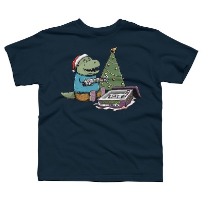 Boy's Design By Humans T-rex Christmas Gift By pigboom T-Shirt