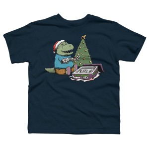 Boy's Design By Humans T-rex Christmas Gift By pigboom T-Shirt - 1 of 3