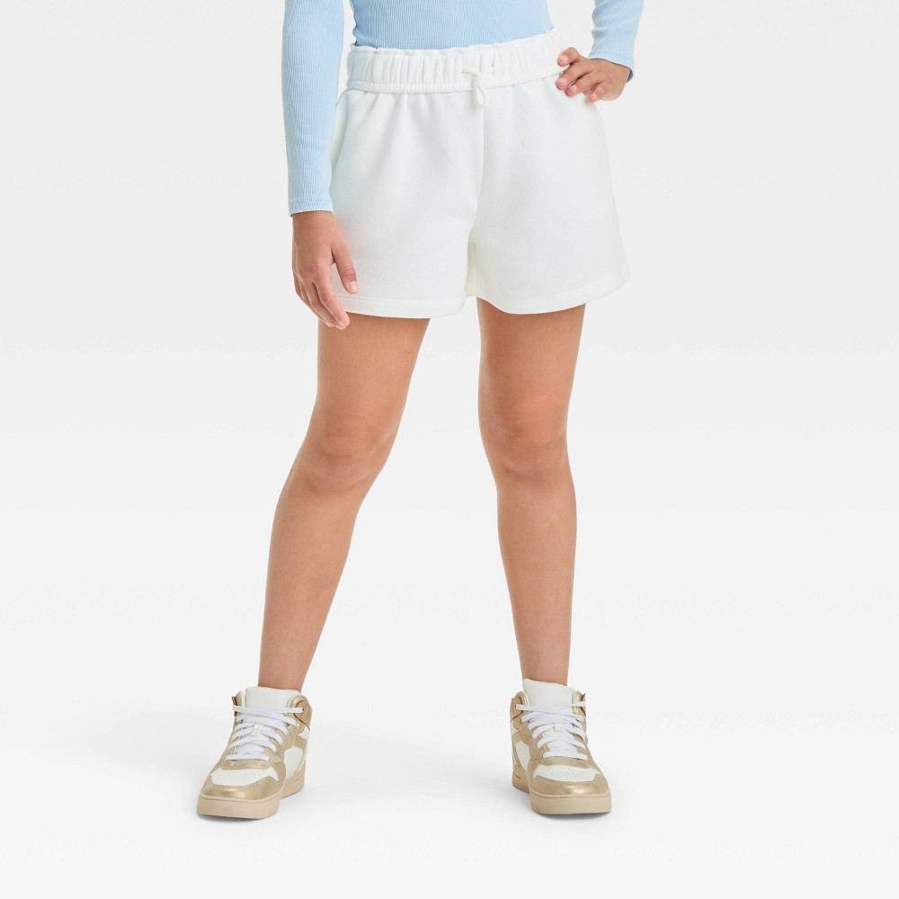 Girls' Fleece Shorts - art class™ White M