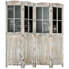 HOMCOM 5.6' Tall Wood 4 Panel Farmhouse Style Folding Room Divider Privacy Screens, Natural - 4 of 4
