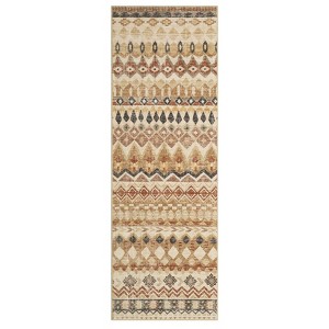 Washable Vintage Printed Rug Non Slip Low Pile Rug Soft Throw Floor Cover Foldable Indoor Carpet for Living Room Bedroom,Beige/2'x6' - 1 of 4