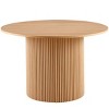 47" Farmhouse Round Dining Table with Wood Veneer Top, Small Kitchen Table, Space-Saving Dining Table for Apartment or Dining Areas–The Pop Home - 2 of 4