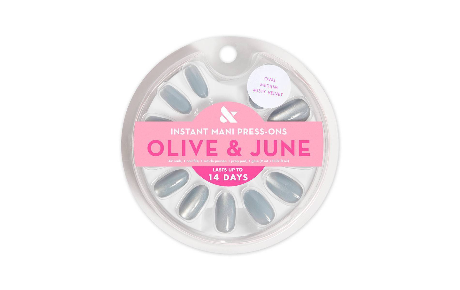 Olive & June Press-On Fake Nails - M Oval - Misty Velvet - 42ct