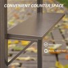 PAGED Aluminum BBQ Outdoor Gazebo Metal Frame with Shelves Serving Tables, Permanent Double Roof Hard top Gazebos - 3 of 4