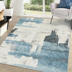 Non-Slip Modern Abstract Area Rugs | Machine Washable Floor Carpets for Home & Office - 1 of 4
