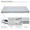 12' x 8' Gray Retractable Awning Patio Awnings Sun Shade Shelter with Manual Crank Handle - 4 of 4