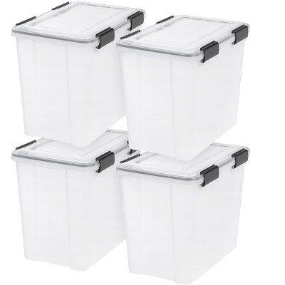  IRIS USA 4Pack 74qt WEATHERPRO Airtight Plastic