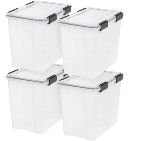 Iris Usa 4pack 32qt Weatherpro Airtight Plastic Storage Bin With Lid And  Seal And Secure Latching Buckles : Target