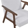 Fabric Upholstery Solid Rubberwood Contemporary Wood-Arm Accent Chair with Dacron Foam Seat, Attached Cushions and Natural Finish Frame - 4 of 4