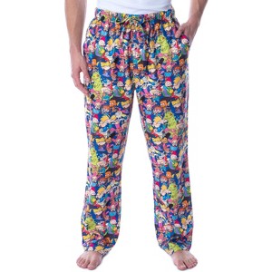 Nickelodeon Men's 90s Cartoon Characters Allover Loungewear Pajama Pants Multi - 1 of 4