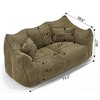 CAVINAS Chenille Bean Bag Chair with High-Resilience Foam,Lazy Sofa Chair with Armrest and 2 Seats,Lounge Chair for Living Room - 3 of 4